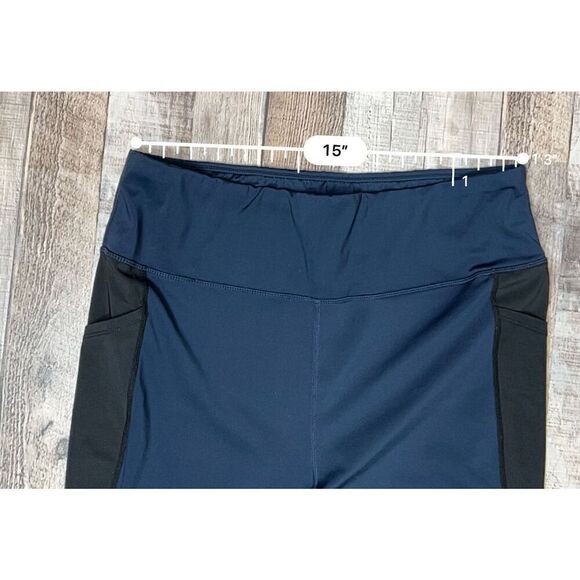 Rise by‎ LuLaRoe Fearless Cropped Athleticwear Medium Impact Leggings sz 1X Navy - Picture 6 of 11